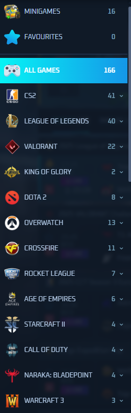 PS88 TFGaming Game Selection