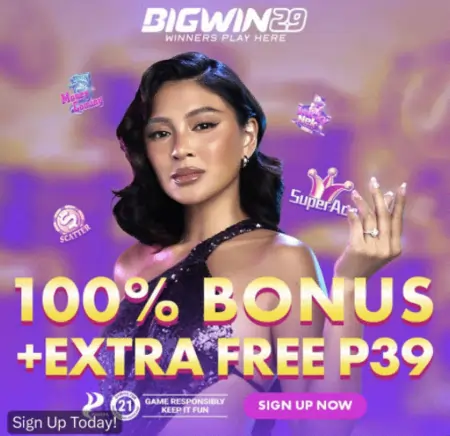 BIGWIN 100% BONUS +EXTRA FREE 39